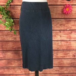 Faconnable Skirt size 12 Denim Jean Straight Pencil Stretch Slim Fit Western